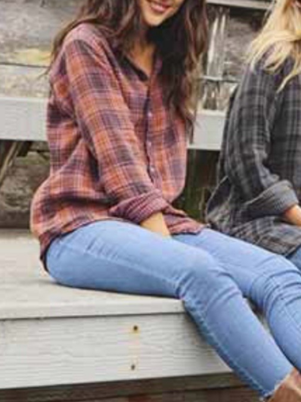 CP Shades “Romy” Plaid Button Down-Shirt